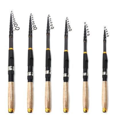 Ultrashort Telescopic Fishing Rod Multifunction Spinning Rod Carbon Fishing Fish Pole Durable Anti Slip Fishing Rod Fishing Tool