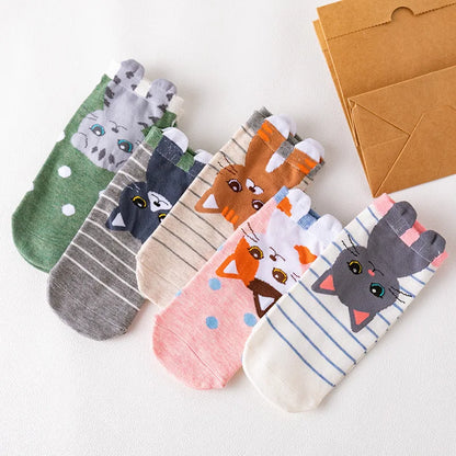 5 Pairs Lolita Japanese Woman Cute White Short Socks Set Girl Spring Summer Sweet Ruffle Lovely Cotton Socks For Women