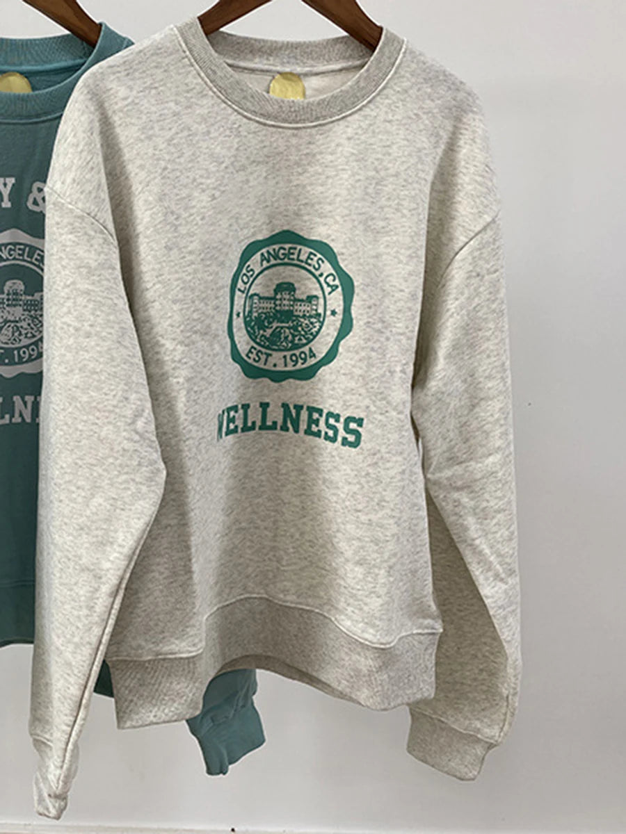Letter Printed Sport Sweatshirts For Women Loose Casual Long Sleeve Hooded Sweatshirt 2024 New Streetwear Fashion Pullover Tops