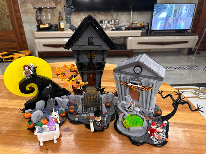 No box 21351 The Nightmare Before Christmas Model Building Blocks Hut Diy Bricks Toy Christmas Halloween Home Decoration Gifts