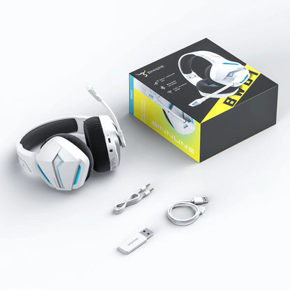BINNUNE BW01 Wireless Gaming Headset  for PC PS4 PS5 Playstation 4 5, 2.4G Wireless Bluetooth USB Gamer Headphones with Mic