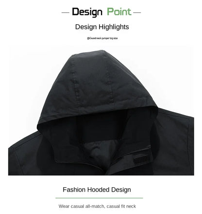 New Camping Jacket Men Windbreak Coat Plus Size 8XL Fashion Casual Waterproof Jacket Male Solid Color Outerwear Big Size