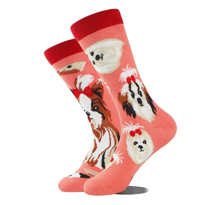 AB Happy Cotton Funny Socks Men Beer Panda Duck Crazy Design Sokken Unisex Novelty Plant Piano Crew Skateboard Calcetines Hombre