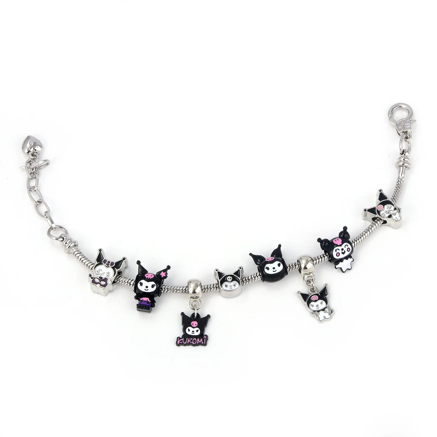 Kawaii Sanrio Pink Hello Kitty Melody Bracelet Pendant Girl Detachable DIY Bracelet Fans Gift Cosplay Props For Women Jewelry