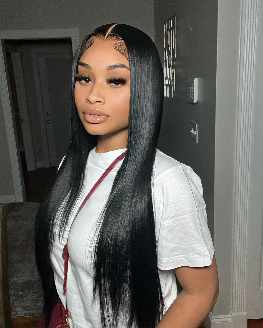 300% High Density 40 46 Inch Bone Straight 13x6 HD Lace Front Wigs Human Hair Brazilian 13x4 360 Full Lace Frontal Wig Pre Pluck