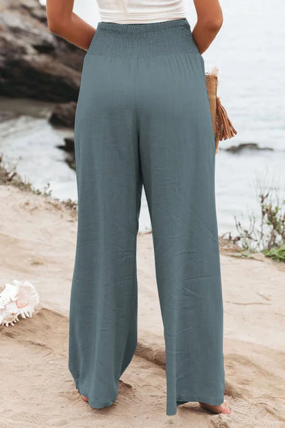 Casual pants, casual style, drawstring, distressed mid waist