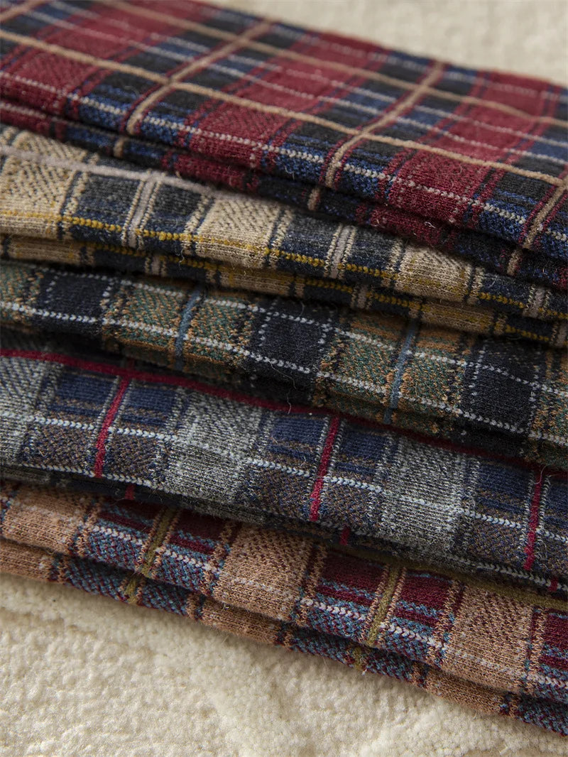 Stockings Women Harajuku Retro Vintage Plaid Long Socks Stocking JK College Style School Girls Cotton Knee Socks Women Stockings