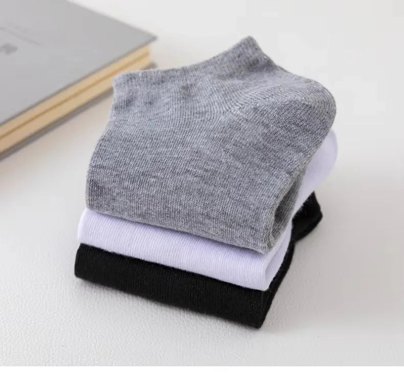 10 Pairs Women/Men Boat Socks Invisible Low Cut Silicone Non-slip Summer No-show Ankle Socks Solid Color Casual Breathable