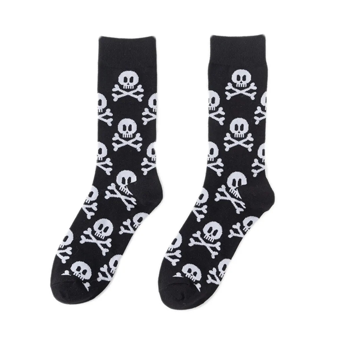 1 Pairs New Funky Skull Socks Men Tiger Cartoon Alien Novelty Hip Hop Orange Crazy Trend Socks Gift