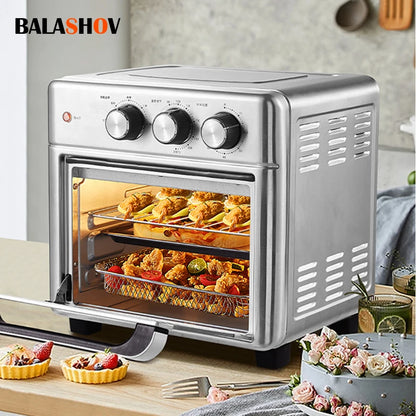 Smart air fryer oven 26L 13L Large Capacity Electric Air Fryers Visible Window Household Kitchen Deep Fryer without Oil EU 220V