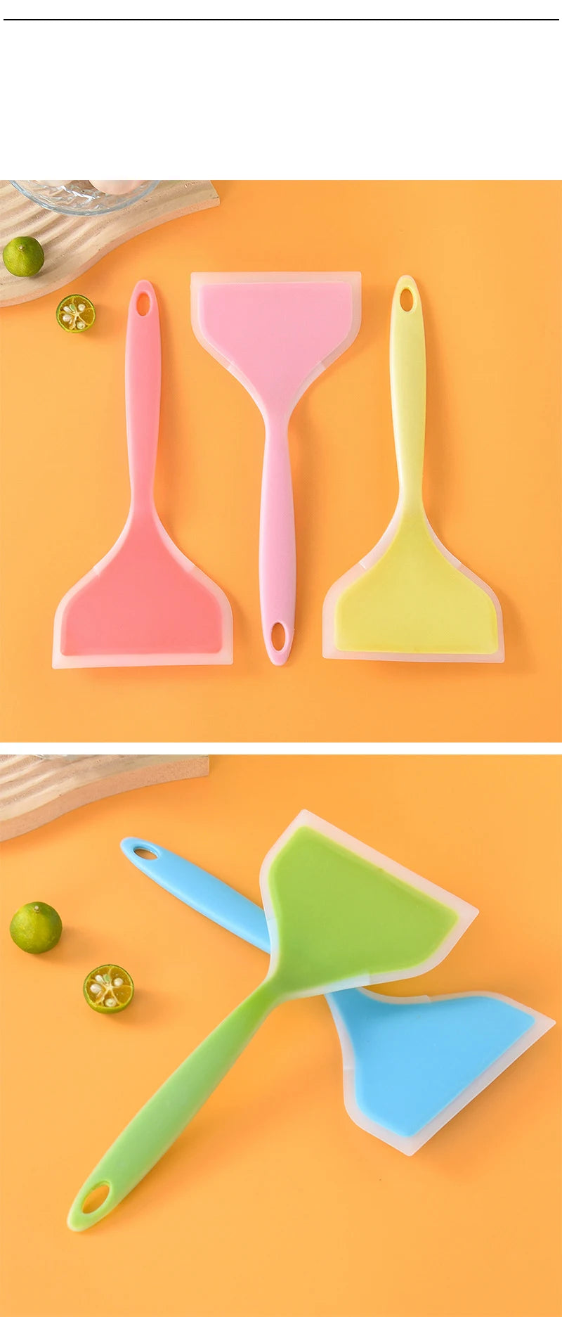 1PC Silicone Spatula Wide Mouth Non-stick Scraper Steak Beef Egg Cooking Spatula Pancake Baking Tools Kitchen Cooking Shovel
