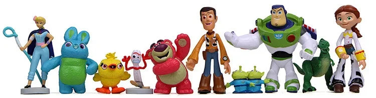 Disney 7PCS Toy Story 4 Action Figures Toys Woody Jessie Buzz Lightyear Forky Pig Bear Figura Model Doll Figurine Kids Boy Gifts