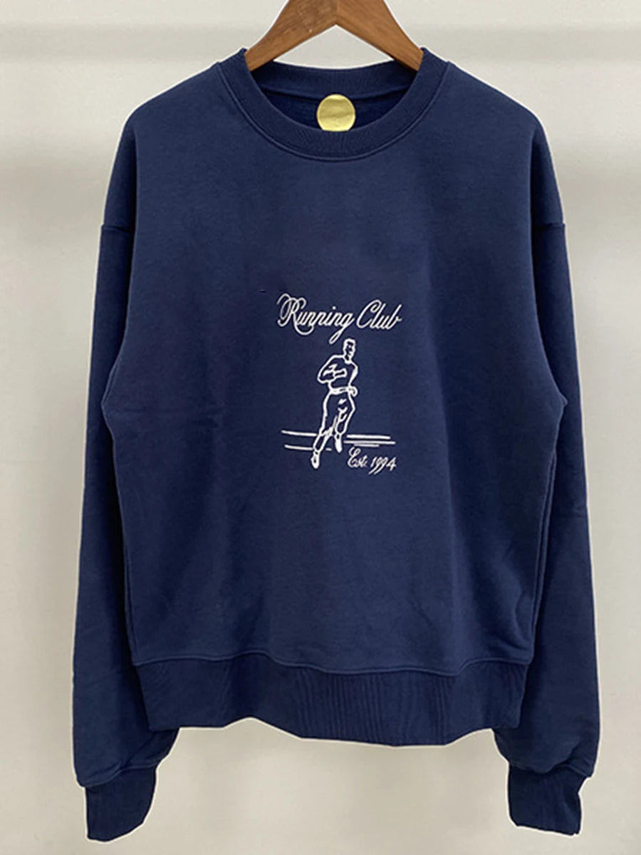 Letter Printed Sport Sweatshirts For Women Loose Casual Long Sleeve Hooded Sweatshirt 2024 New Streetwear Fashion Pullover Tops