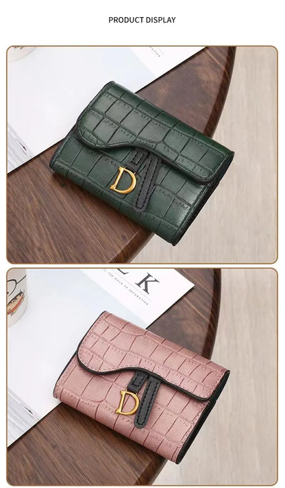 Women Luxury Card Holder Short Walet MiniPU Letter Wallet Multi Card Card Holder SmalMulti Functiona Clutch Bag