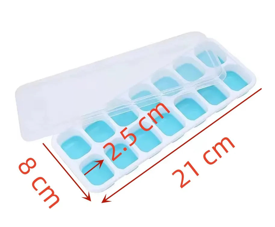 1 Pc Silicone Ice Cube Mold Easy-release Flexible Mold With Spill-resistant Removable Reusable Lidstackable Ice Tray With Cover
