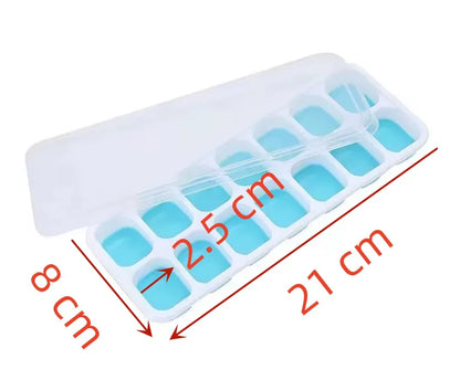 1 Pc Silicone Ice Cube Mold Easy-release Flexible Mold With Spill-resistant Removable Reusable Lidstackable Ice Tray With Cover
