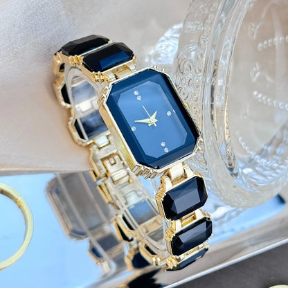 women's large section rhinestone chain rectangular color case rhinestone dial fashion European and American style ladies watch