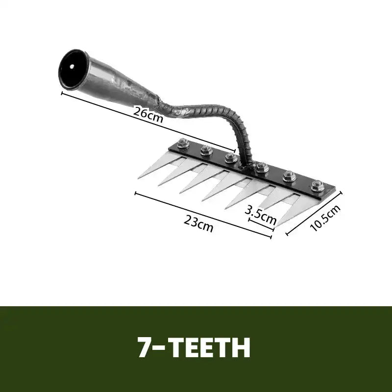 5/6/7/8 Teeth Agricultural Rake Soil Loosening Weeding Tool Manganese Steel Garden Weeding Rake Multi-use Agricultural Straw Hoe