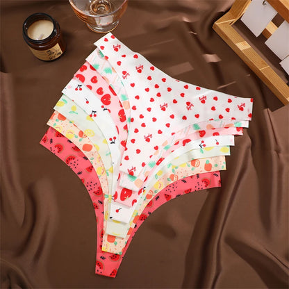FINETOO 4Pcs Ultra Soft Underwear For Women Sexy Graphic Print Seamless Thongs Female Stretch Leopard G Strings Comfort Lingerie