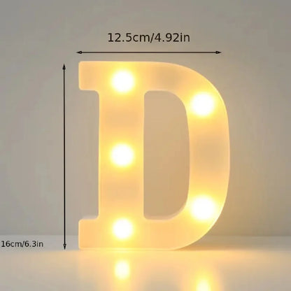 1PC LED Alphabet&Number Lights For Home,Wedding,Proposal,Birthday,Party,Photo Prop, Battery Powered White Decorative Night Light