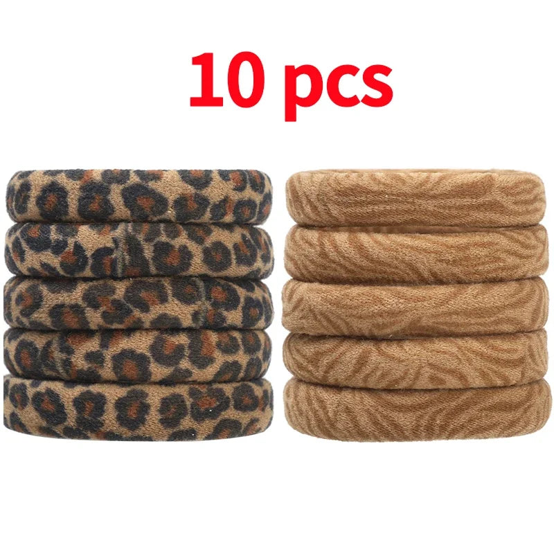 5-100Pcs High Elastic Leopard Print Hair Rope Women Fashion Pony Tails Holders Girls Towel Hair Ties Hairs Accessories Headwear