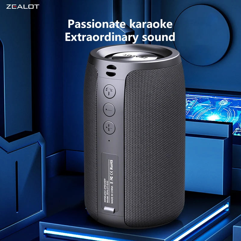 ZEALOT S32 5W Wireless Speakers, Portable Subwoofer Speaker, 1800mAh Battery, 10 Hours Playtime Loud Stereo, Booming Bass.