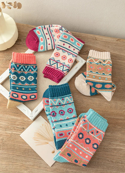 5Pairs New Design Witner Socks Thick Warm Christmas Socks Man Women Couple Socks Free Size 9022