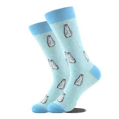 Happy Design Funny Socks Men Unisex Sheep Beer Dinosaur Pattern Sokken  Divertidos Jacquard Calcetines Unisex Hip Hop Skateboard