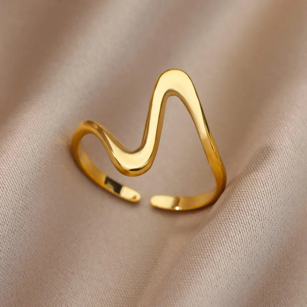 Dainty Zircon Shell Starfish Turtle Evil Eye Rings Stainless Steel Ring Women Anti Fading Golden Charm Jewelry Accessories Gifts