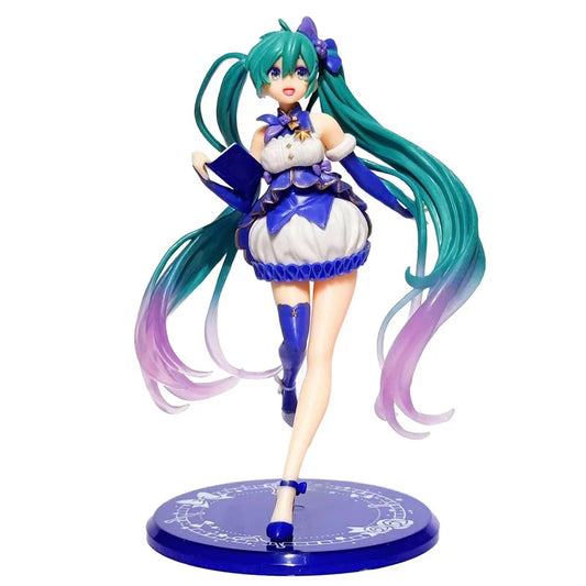 New 20cm Anime Hatsune Miku Figure Sexy Character Ornaments white pink chair Kawaii Car Decoration Collectible Model gift