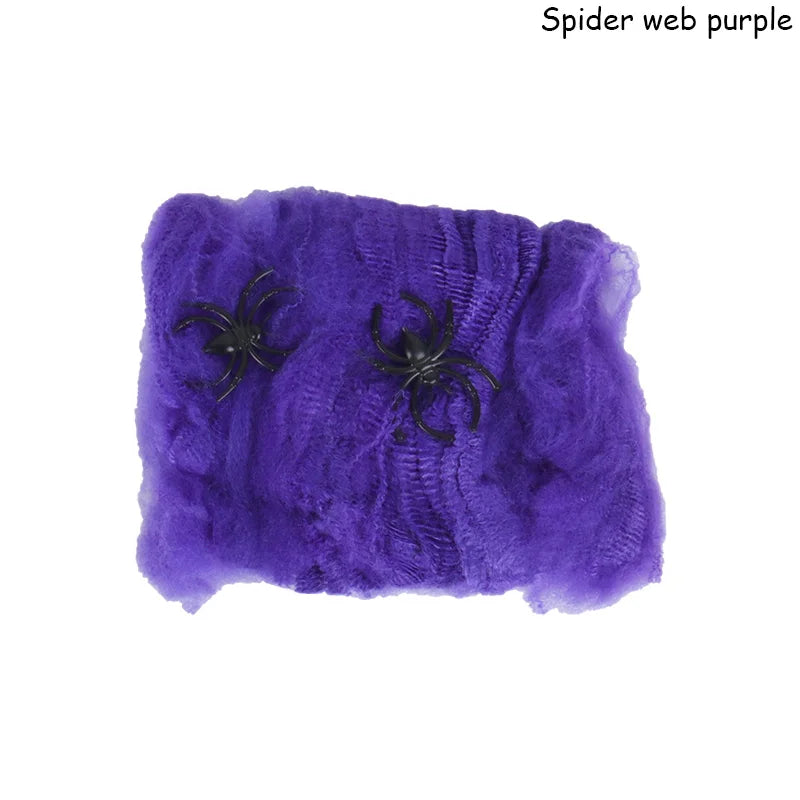 Halloween Decorations Artificial Spider Web Stretchy Cobweb Scary Party Halloween Decoration for Bar Haunted House Scene Props