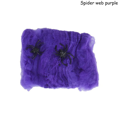 Halloween Decorations Artificial Spider Web Stretchy Cobweb Scary Party Halloween Decoration for Bar Haunted House Scene Props