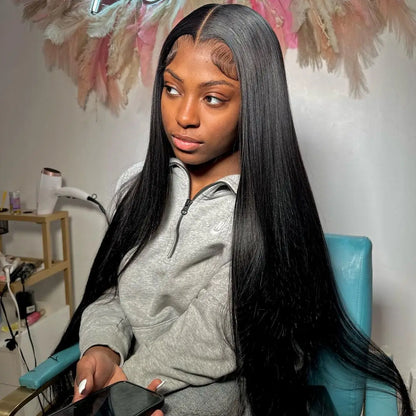 300% High Density 40 46 Inch Bone Straight 13x6 HD Lace Front Wigs Human Hair Brazilian 13x4 360 Full Lace Frontal Wig Pre Pluck