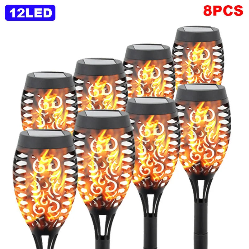 12/33/96 LED Solar Torch Light Lawn Garden Plug in Light Outdoor Courtyard Waterproof Induction Decoration Landscape Flame Light