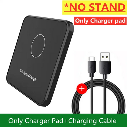 30W Wireless Charger Pad Stand Desktop Ultra-thin Mobile Phone Fast Charging Dock Station For iPhone 15 14 13 12 Samsung Xiaomi