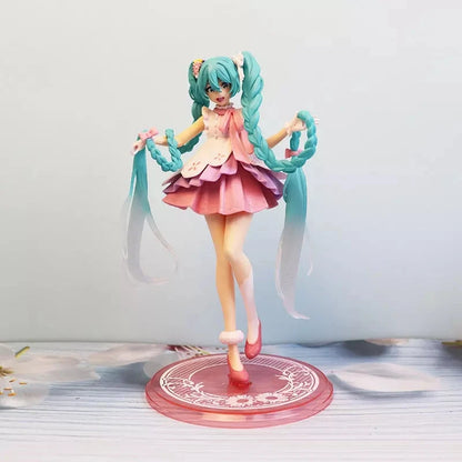 New Anime Miku Cute Kawaii Virtual Singer Miku Manga Statue Figurines Pvc Action Figure 15~25cm