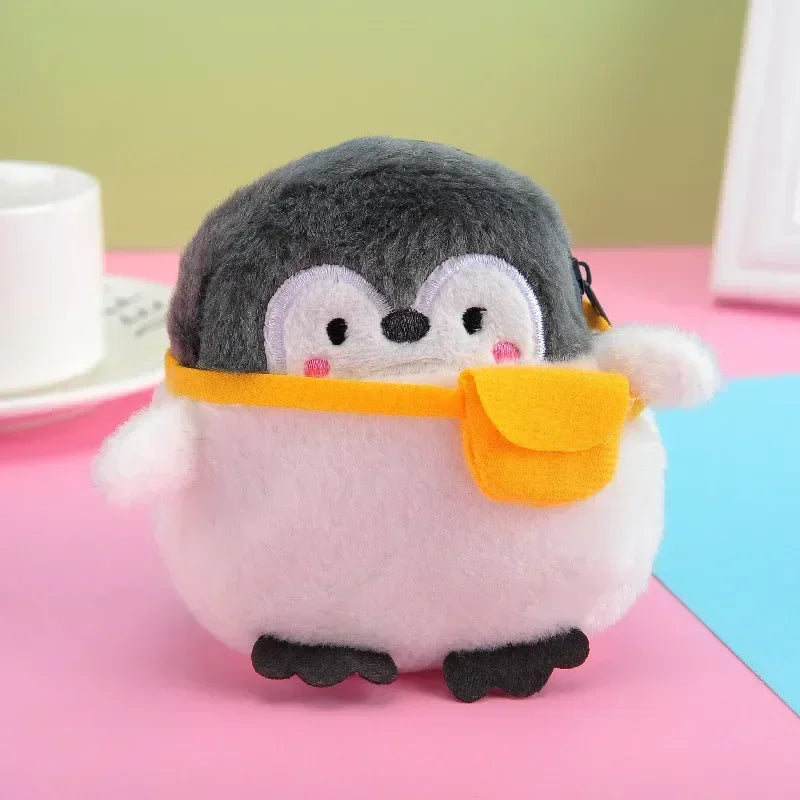 1PC Cute Chicken Plush Coin Purse Zipper Change Purse with Keychain Small Headphone Lipstick Bag Mini Wallet Money Bag Kids Gift