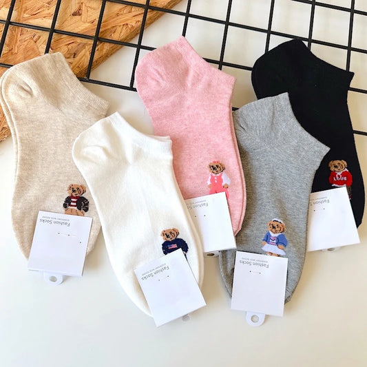 Good Quality Cartoon Elegant Lady Bear Women's  Cute Socks Cotton Harajuku Style Woman Novelty Breathable Sox Christmas Gifts