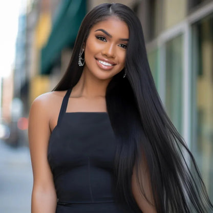 30 40 Inch Straight HD Lace Front Wig Brazilian Cheap Frontal pre plucked Straight Wigs For Women Choice Human Hair 250 Density
