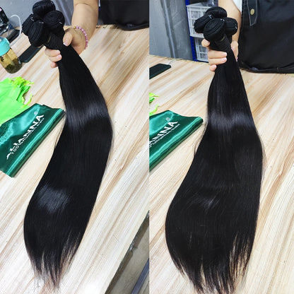 ALIANNA 26Inch Human Hair Bundles 10A Brazilian Raw Hair Weave Bundles 30 38 40 Inch Straight Human Hair Bundles Hair Extensions