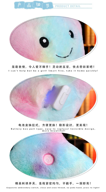 24*22cm Creative Toy Luminous Star Pillow Stuffed Plush Glowing Colorful Stars Cushion Led Light Toys Gift For Kids Children