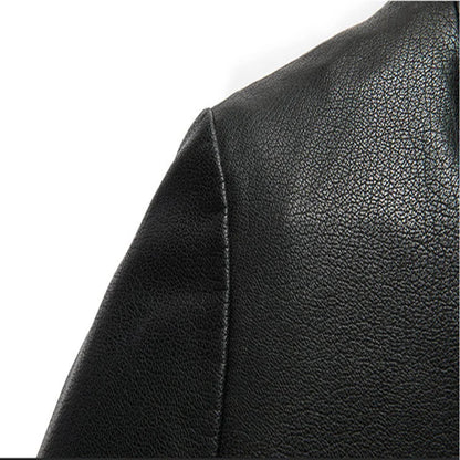 2024 High Quality Hooded Leather Fashion Handsome Trend Solid Color Casual Dad Dad Motorcycle Leather Jacket Upscale  M-4XL