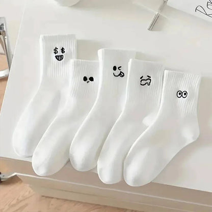 5Pcs/10Pc/20Pcs Casual Men's Spring And Summer Deodorant Absorbent Mid-tube Socks Breathable Casual White Durable Socks