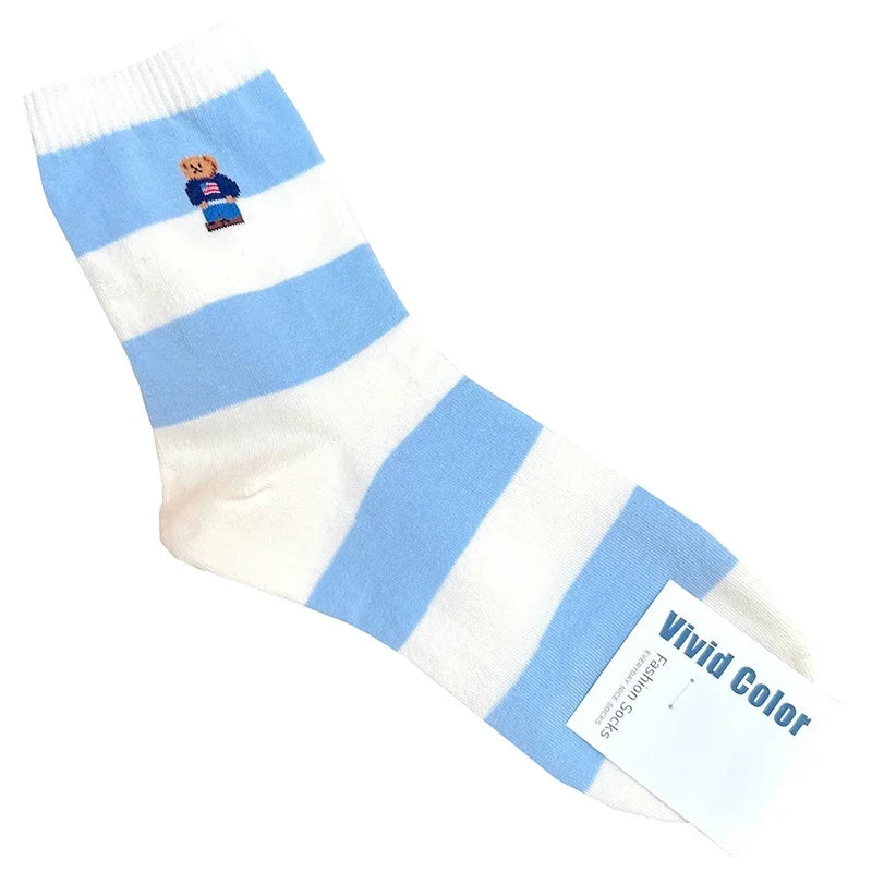 Good Quality Cartoon Elegant Lady Bear Women's  Cute Socks Cotton Harajuku Style Woman Novelty Breathable Sox Christmas Gifts