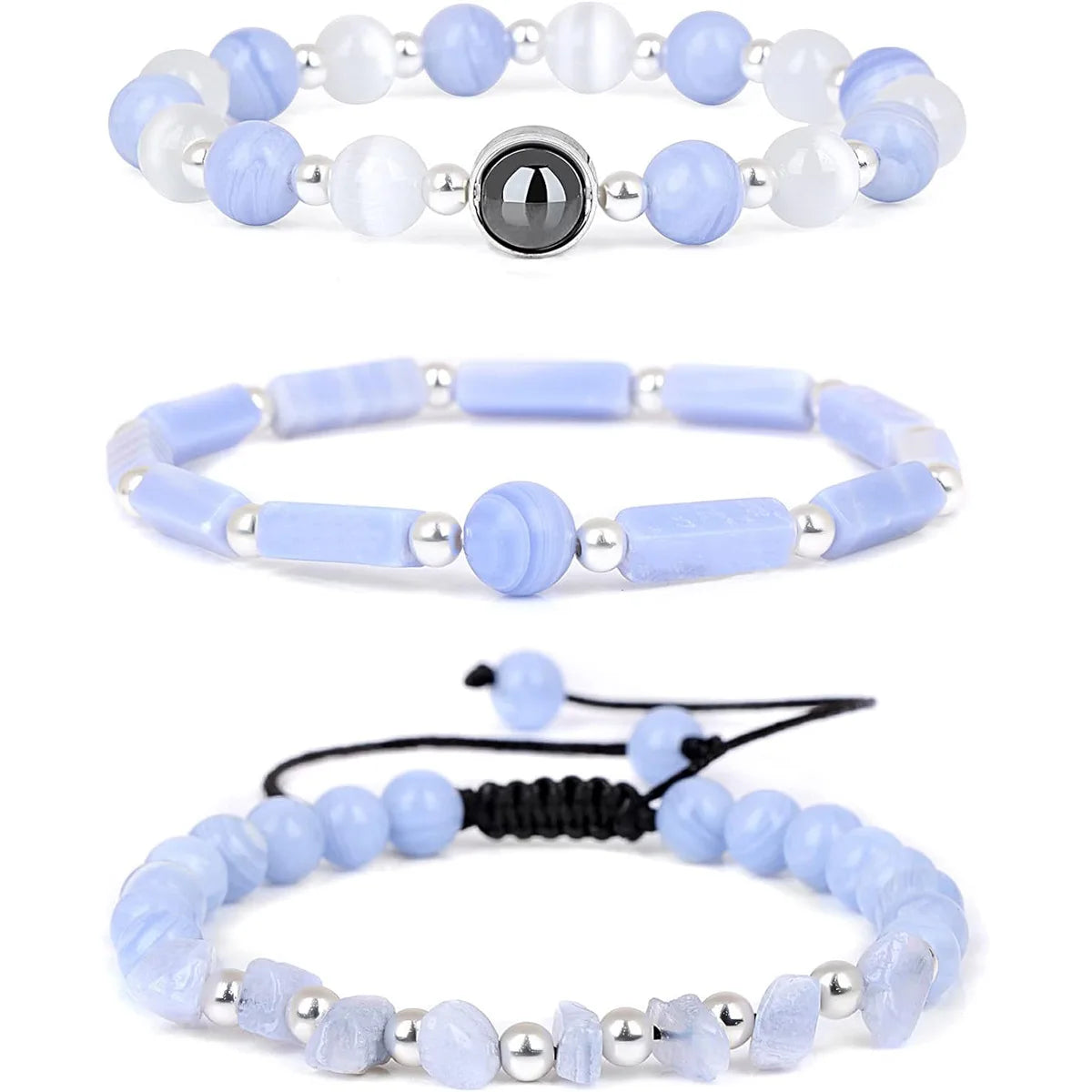 3pcs/Set Body-Purifying Amethyst Bracelet for Weight Loss, Yoga, and Meditation - Healing Stone Jewelry for Women and Men