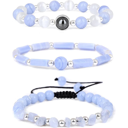 3pcs/Set Body-Purifying Amethyst Bracelet for Weight Loss, Yoga, and Meditation - Healing Stone Jewelry for Women and Men