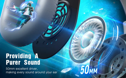 FIFINE USB Gaming Headset with 7.1 Surround Sound/3.5mm Jack/Microphone,Over-Ear Wired Headphone for PC PS4/5 Xbox Ampligame H9W