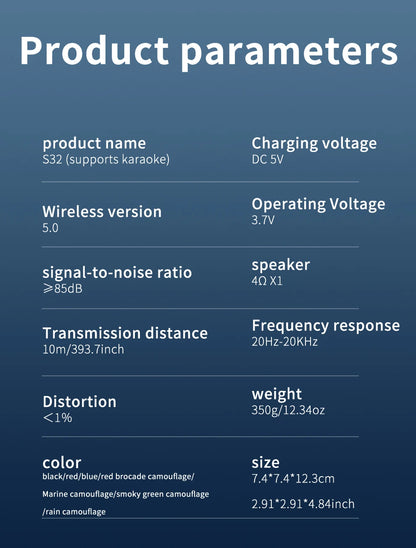 ZEALOT S32 5W Wireless Speakers, Portable Subwoofer Speaker, 1800mAh Battery, 10 Hours Playtime Loud Stereo, Booming Bass.