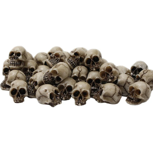 20Pcs Gothic Skull Sculptures Collectable Halloween Decoration Skeleton Statues Ornament Landscape Garden Potted Plant Decor