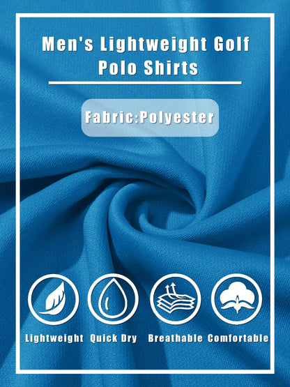 TACVASEN Long Sleeve Polos Quick Dry T-shirts Mens Breathable Sports Tees Casual Golf Polo Shirts Work T-shirt Pullover Tops Man